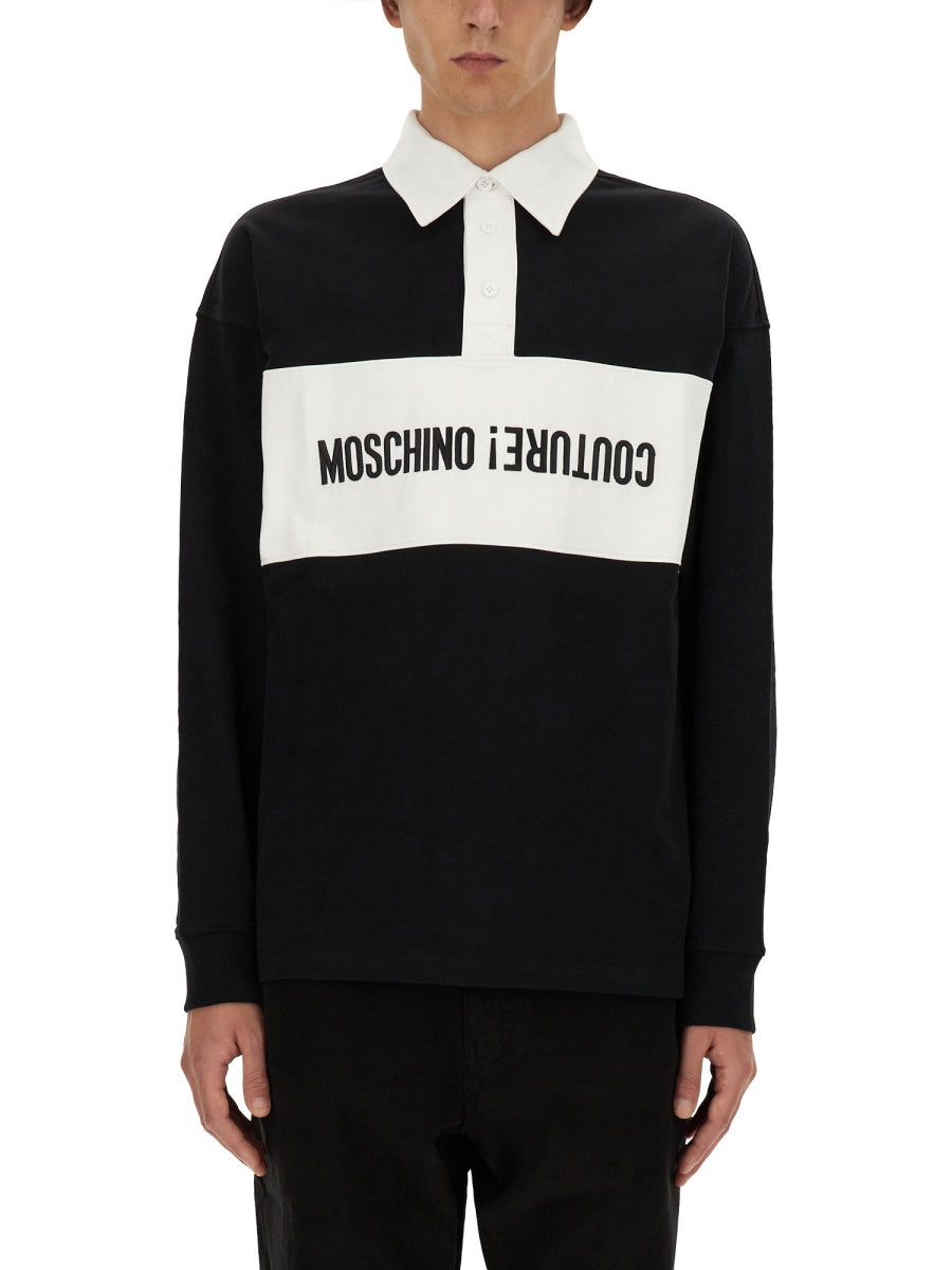 Moschino Men Upsidedown Logo Polo Shirt