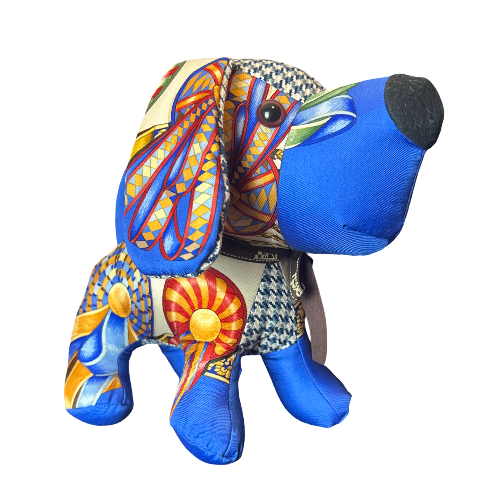Rubans du Cheval Vintage Silk Scarf Patchwork Puppy