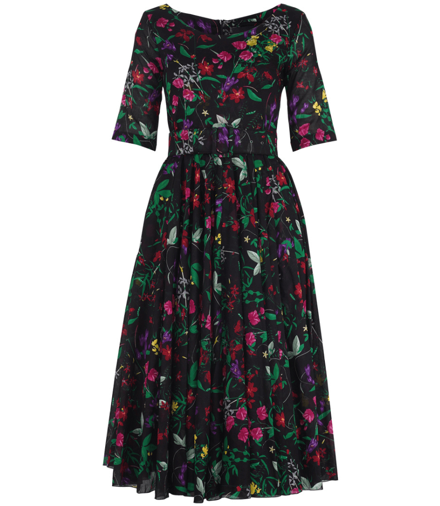 Aster Dress Black Midi Dress