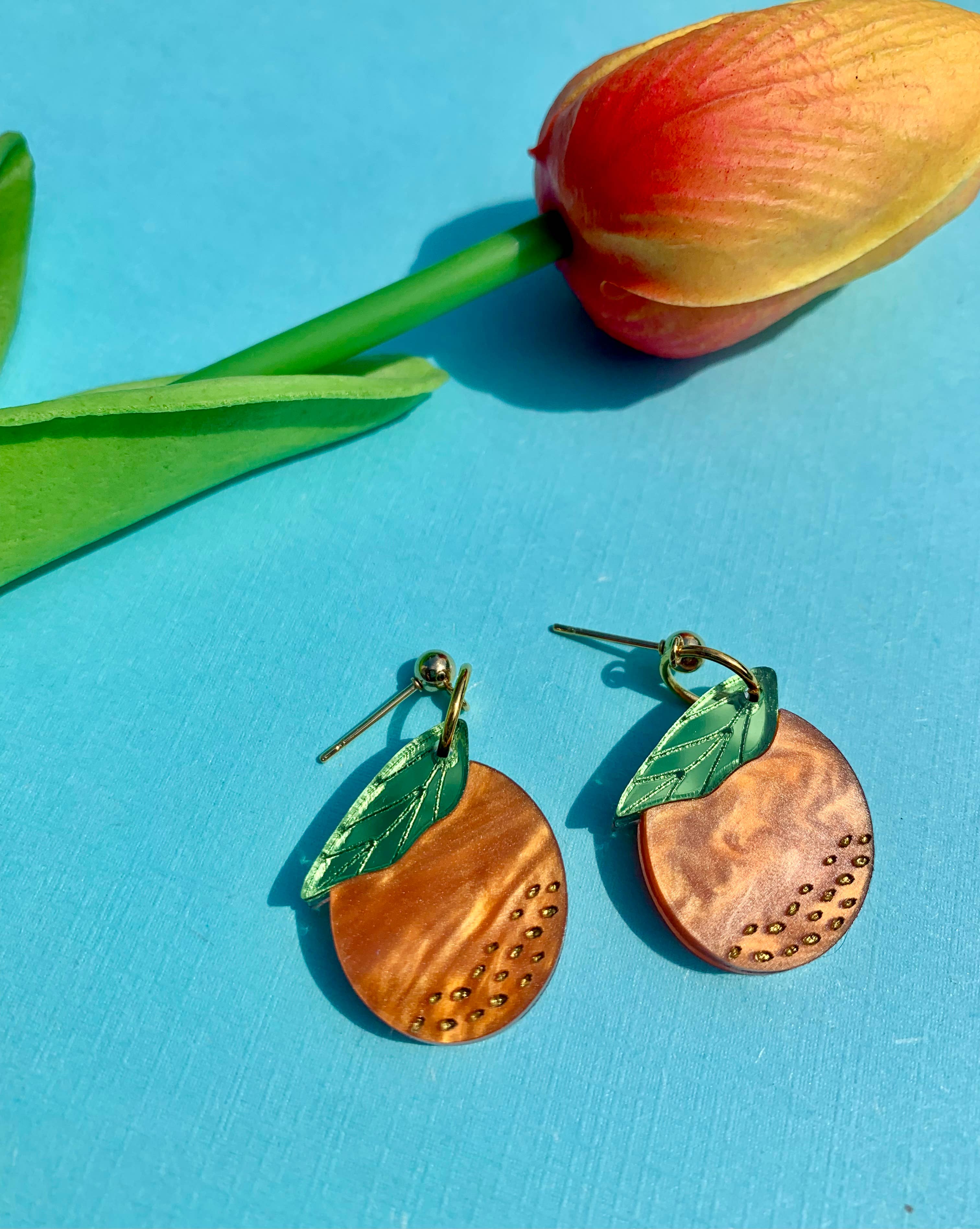 Mini Oranges Acrylic Earrings
