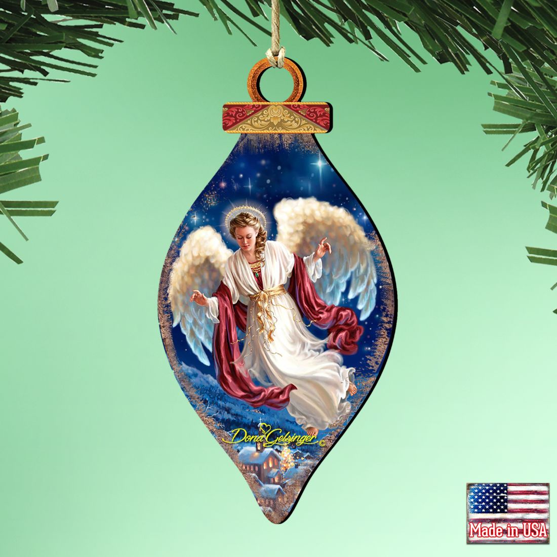 Pigeoneers Angel Wooden Ornaments by Gelsinger - Nativity Holiday Decor - 8041118-1208