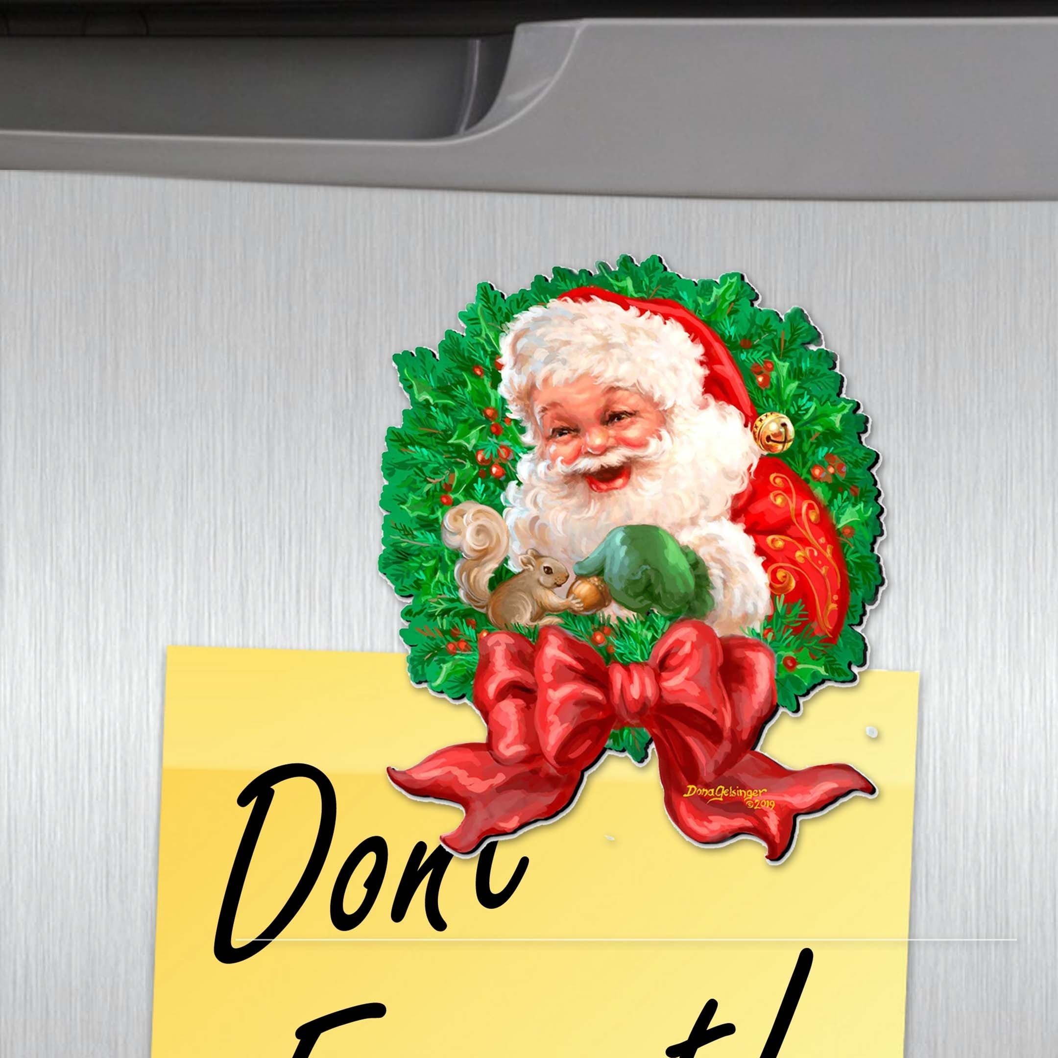 Santa and Friends Decorative Wooden Magnets Set of 6 by D. Gelsinger - Christmas Decor - 8090134G-S6