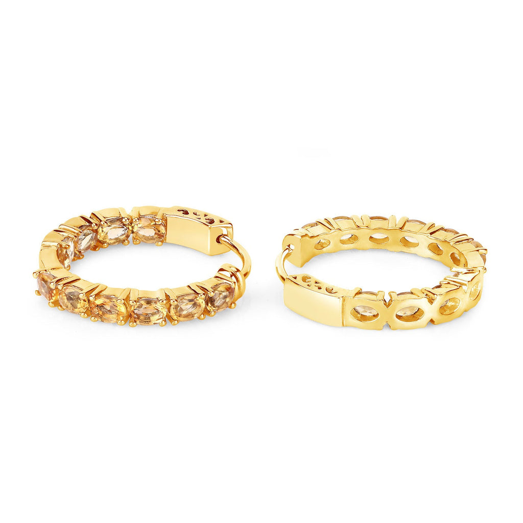 3.20 Carat Genuine Citrine .925 Sterling Silver Earrings