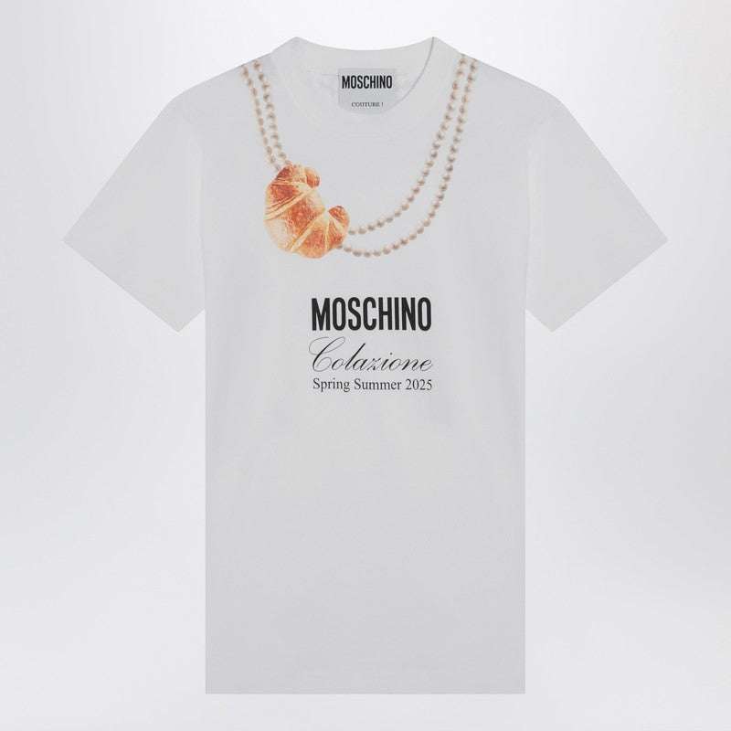 Moschino White Moschino Breakfast T-Shirt Women