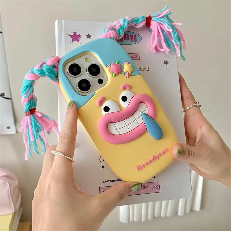 Funny Long Braid Cute Girl Phone Case
