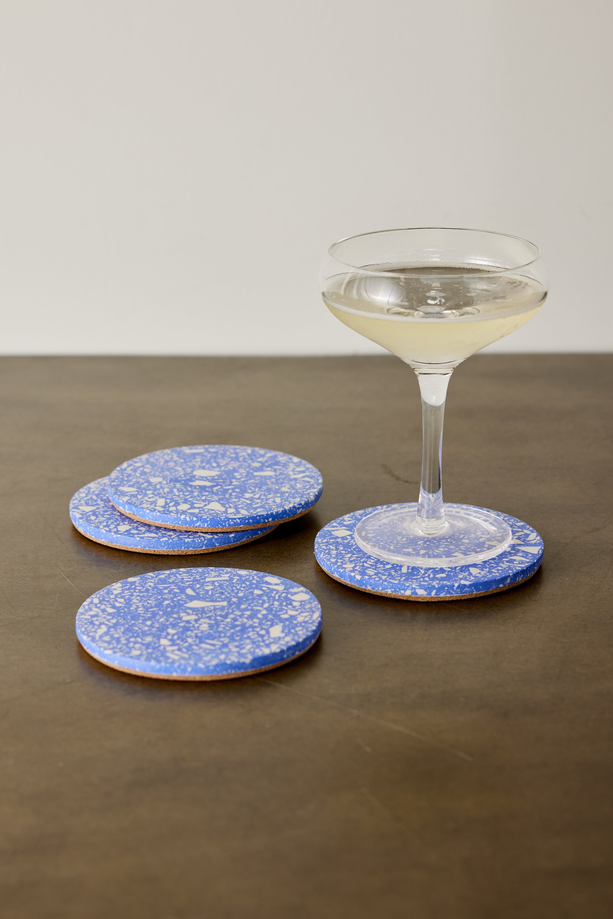 Cobalt Blue Terrazzo Coasters - Set of 4