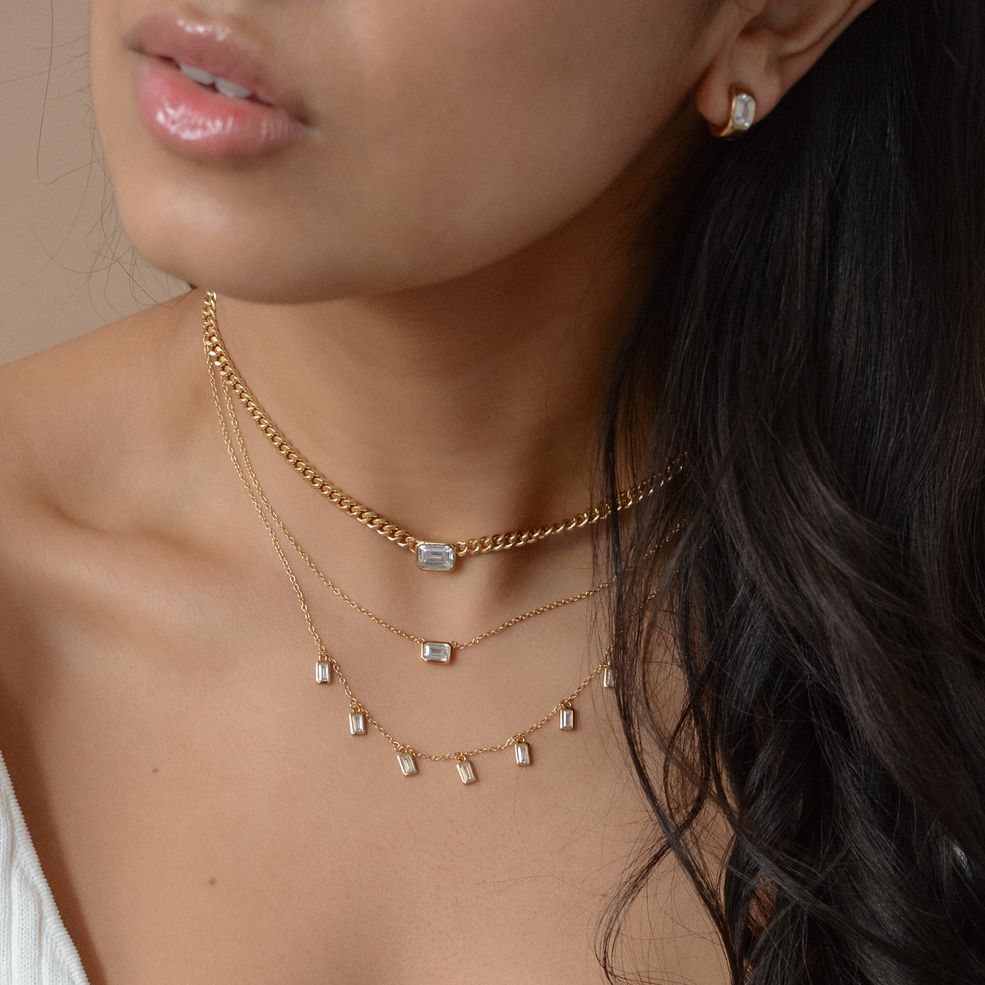 Manhattan Chain Choker w CZ