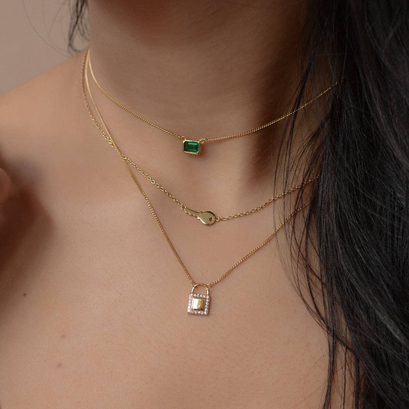 Vienna Necklace w Emerald CZ
