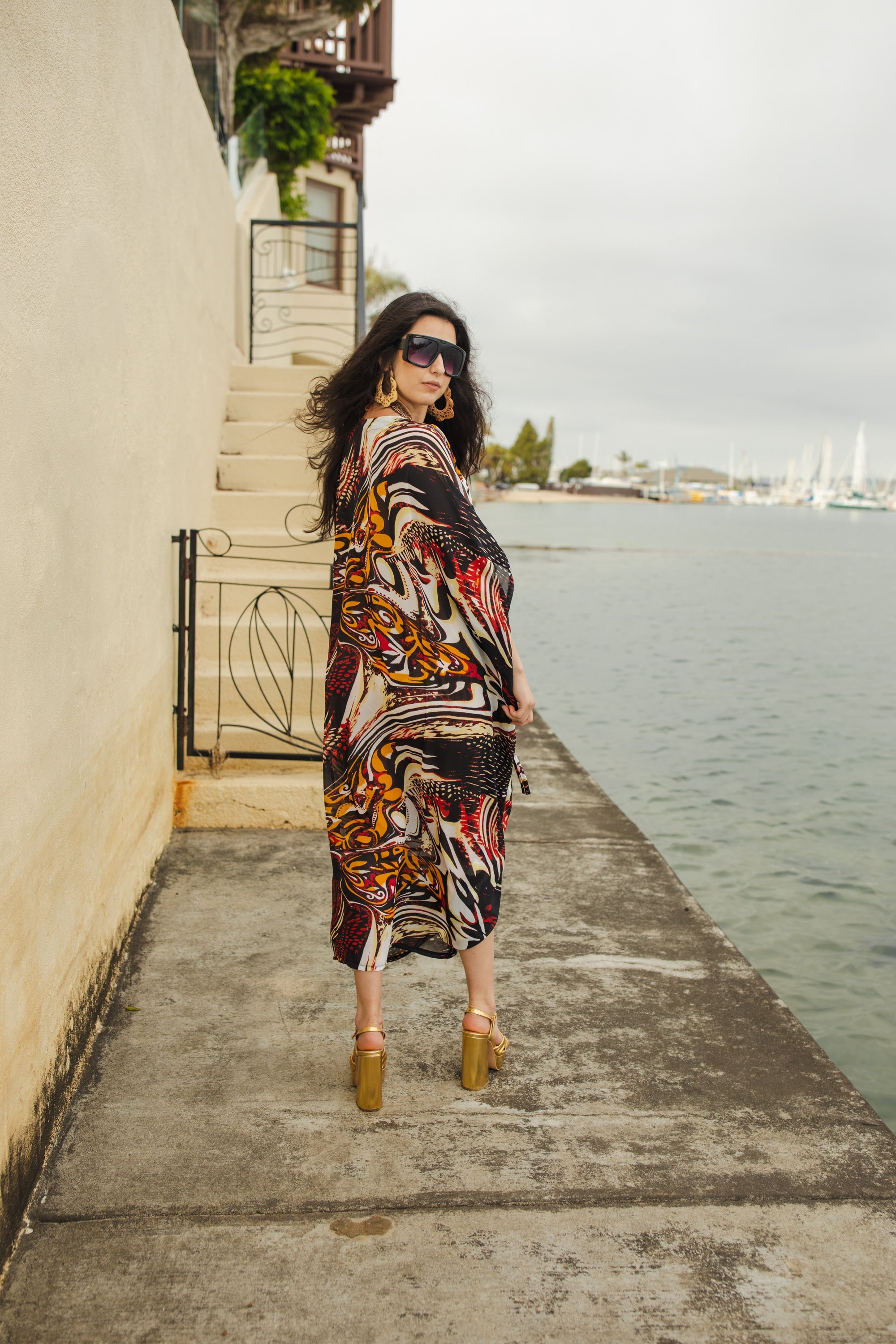 Actius Caftan Kaftan Dress in Rouge