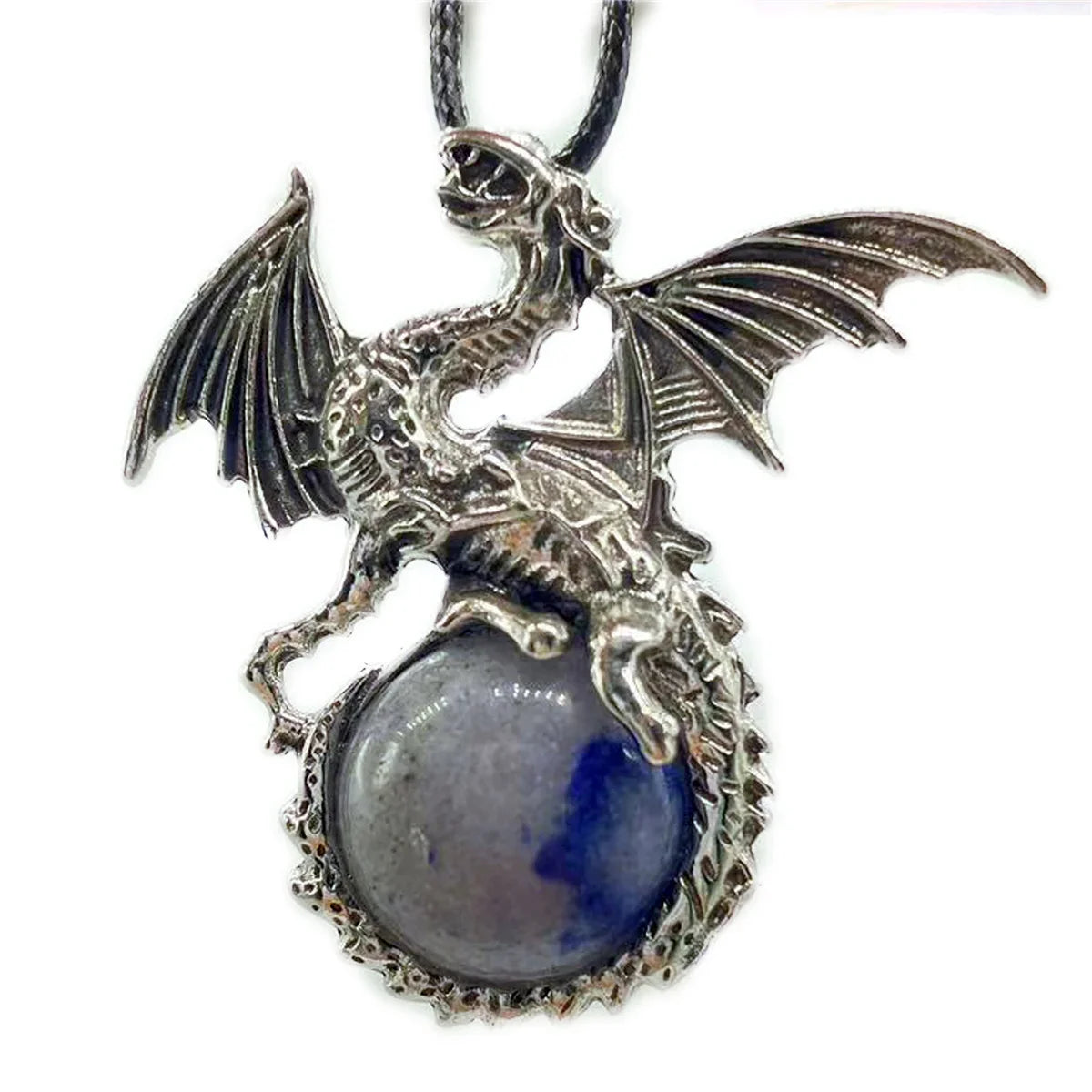 Crystal Circle Dragon Necklaces