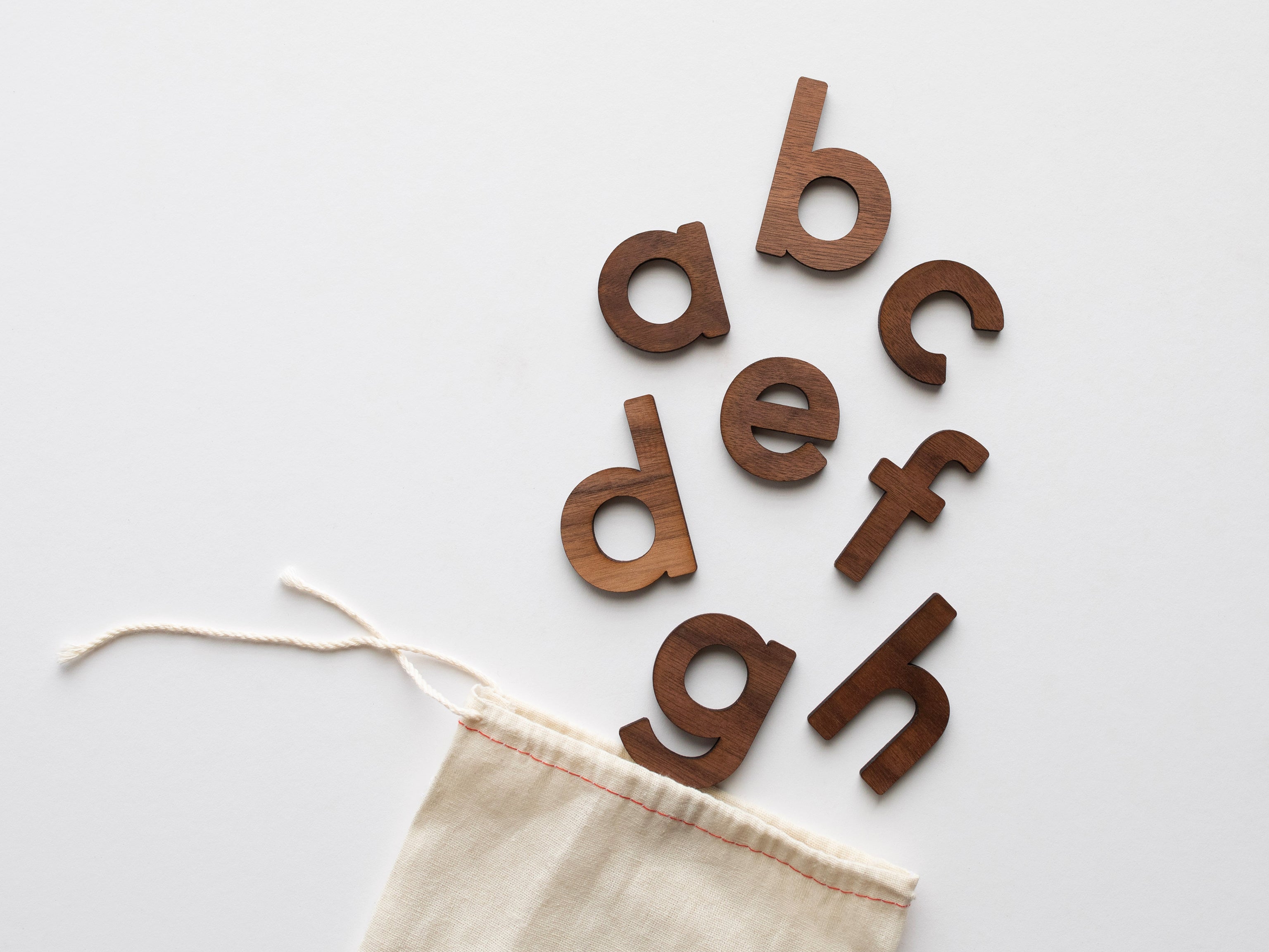 Wooden Alphabet Set • Wood Letters & Movable Alphabet in Walnut