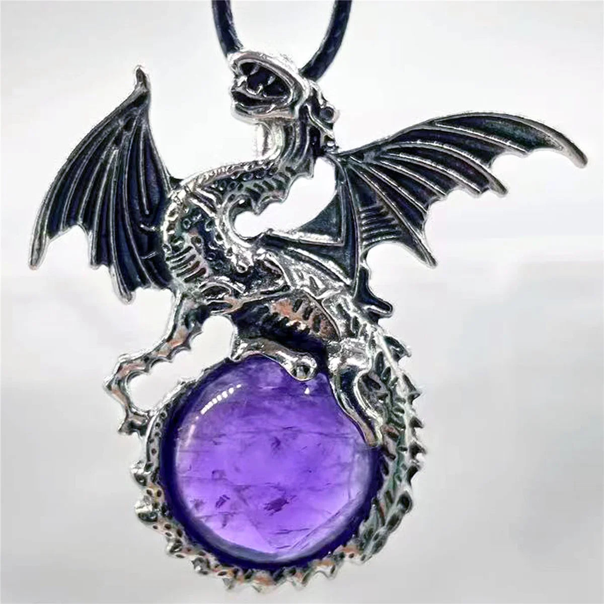 Crystal Circle Dragon Necklaces