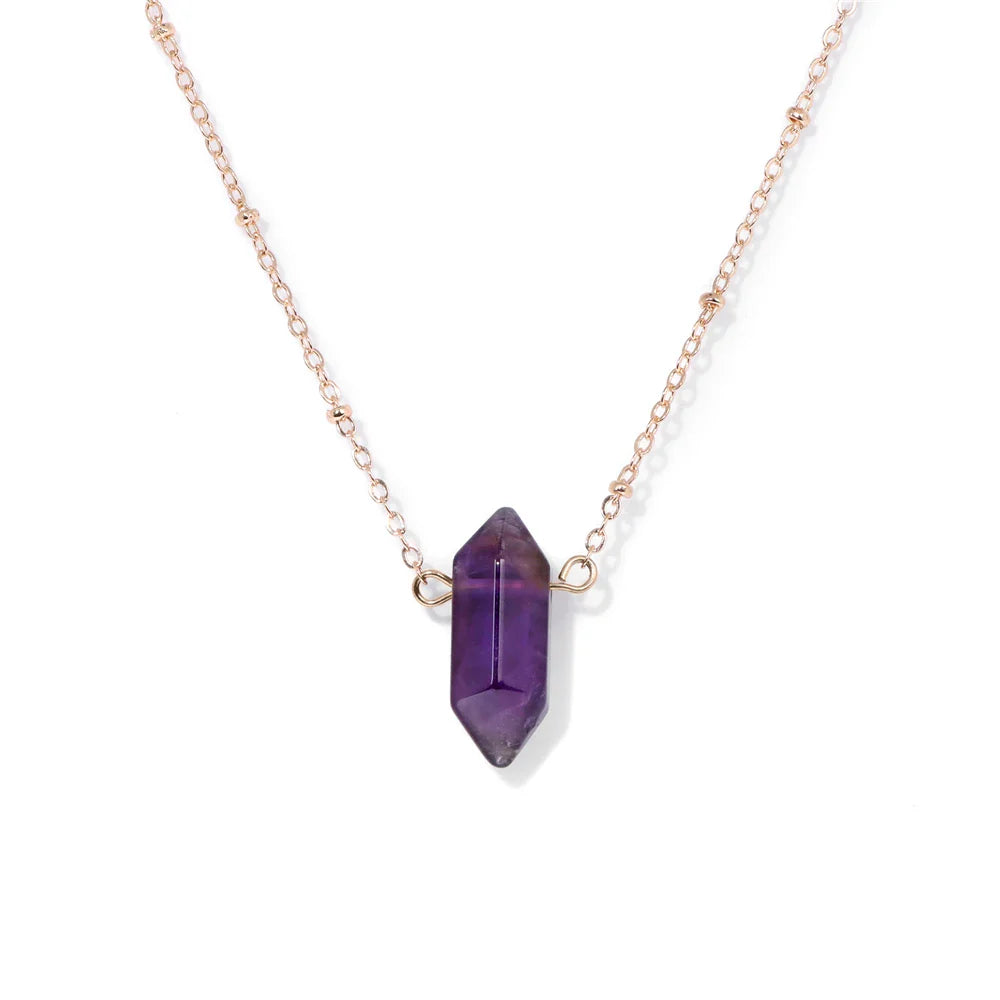 Crystal Hexagon Gold Necklaces