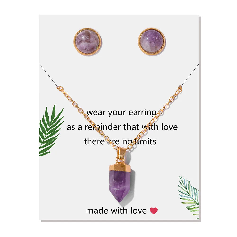 Crystal Point Gold Pendant Necklaces