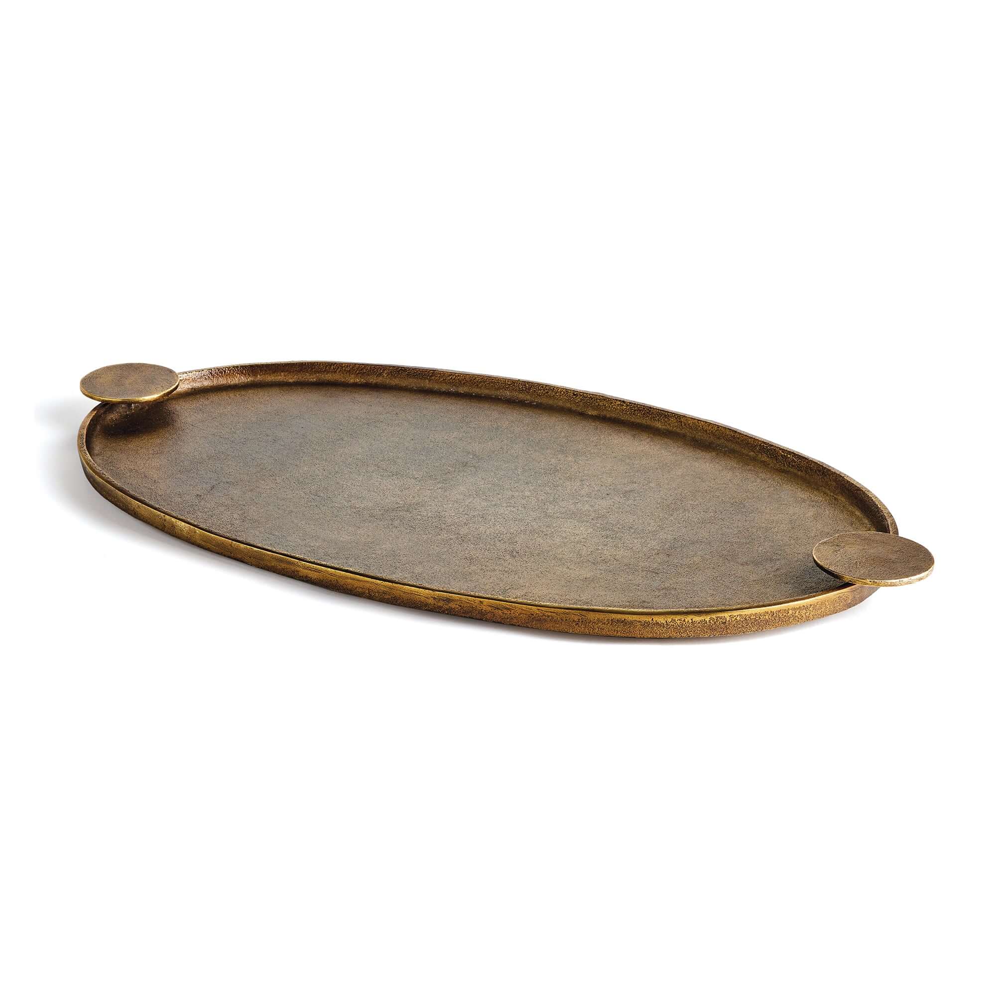 Antique Brass Decorative Tray with Handles