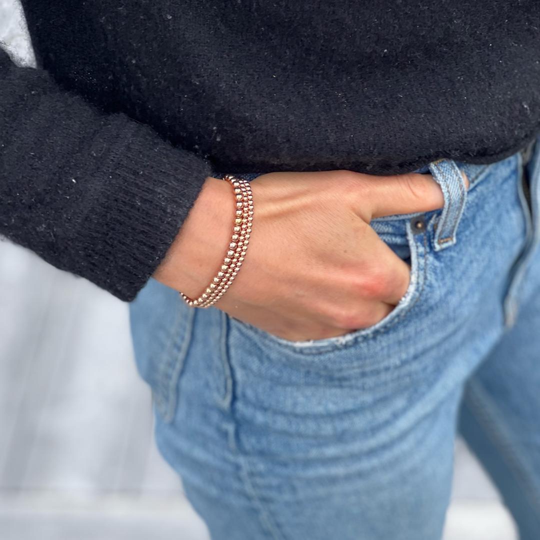 4MM Rose Gold Ball Bracelet
