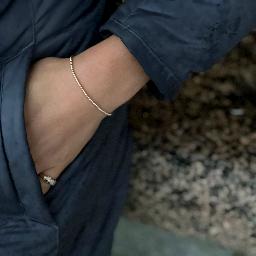 2MM Rose Gold Ball Bracelet