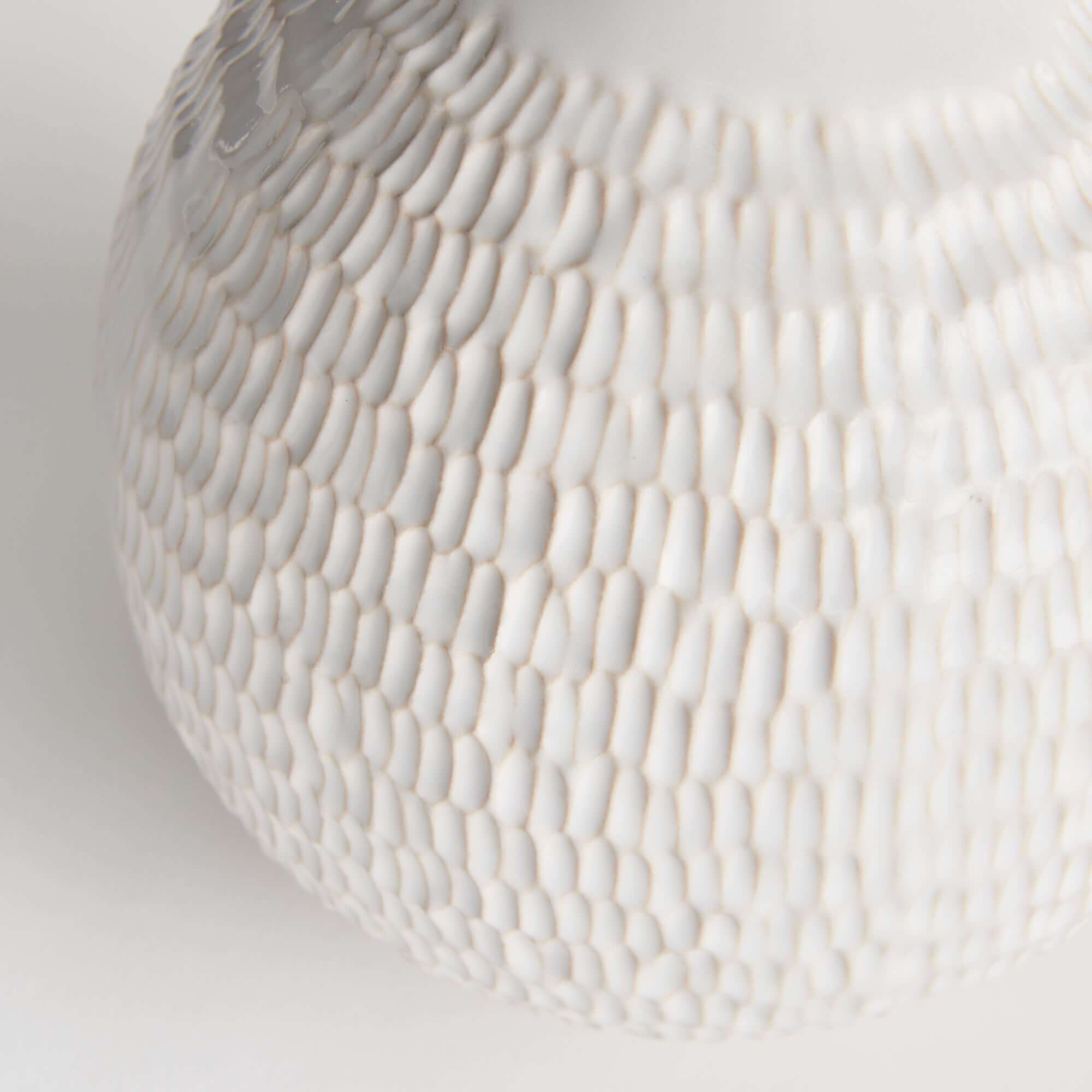Artisan Vintage-Style White Ceramic Accent Vase