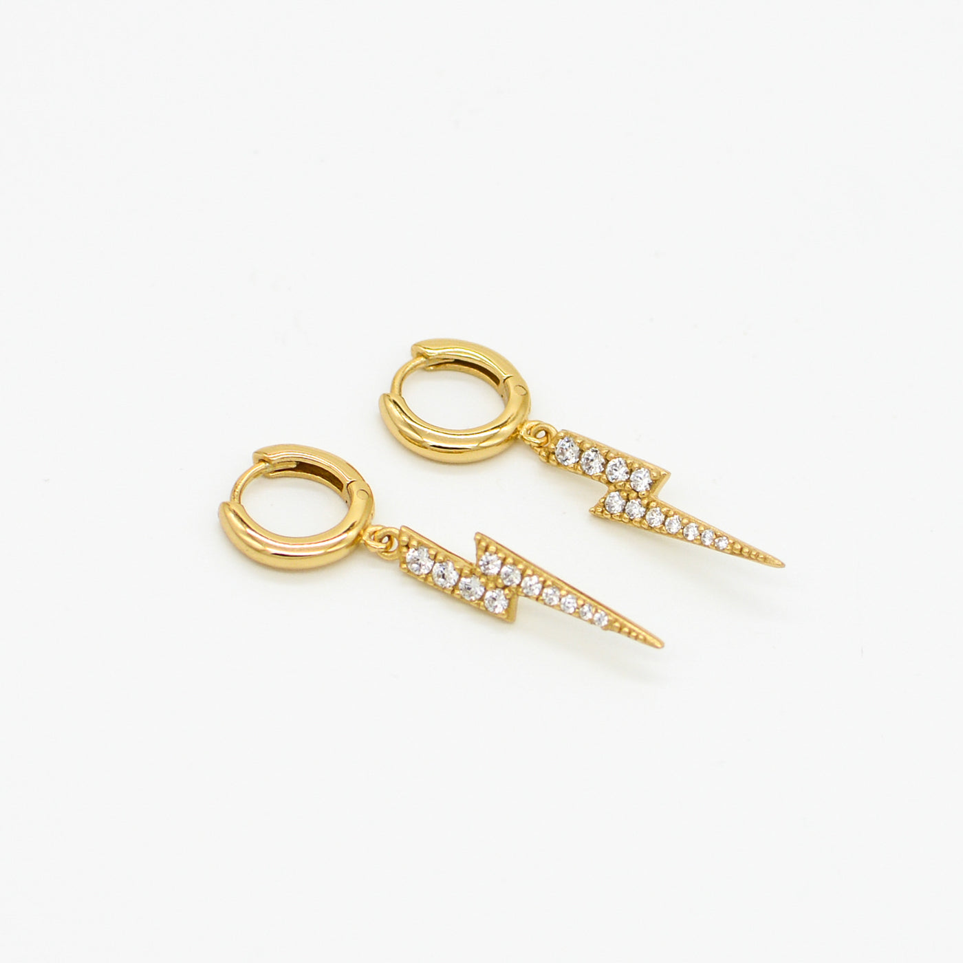 Stevie Large Pave Bolt Huggies