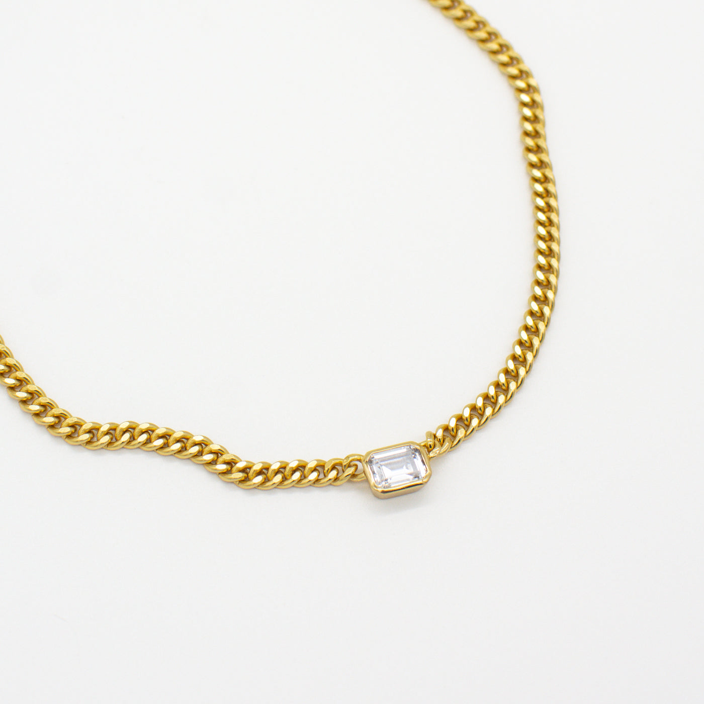 Manhattan Chain Choker w CZ