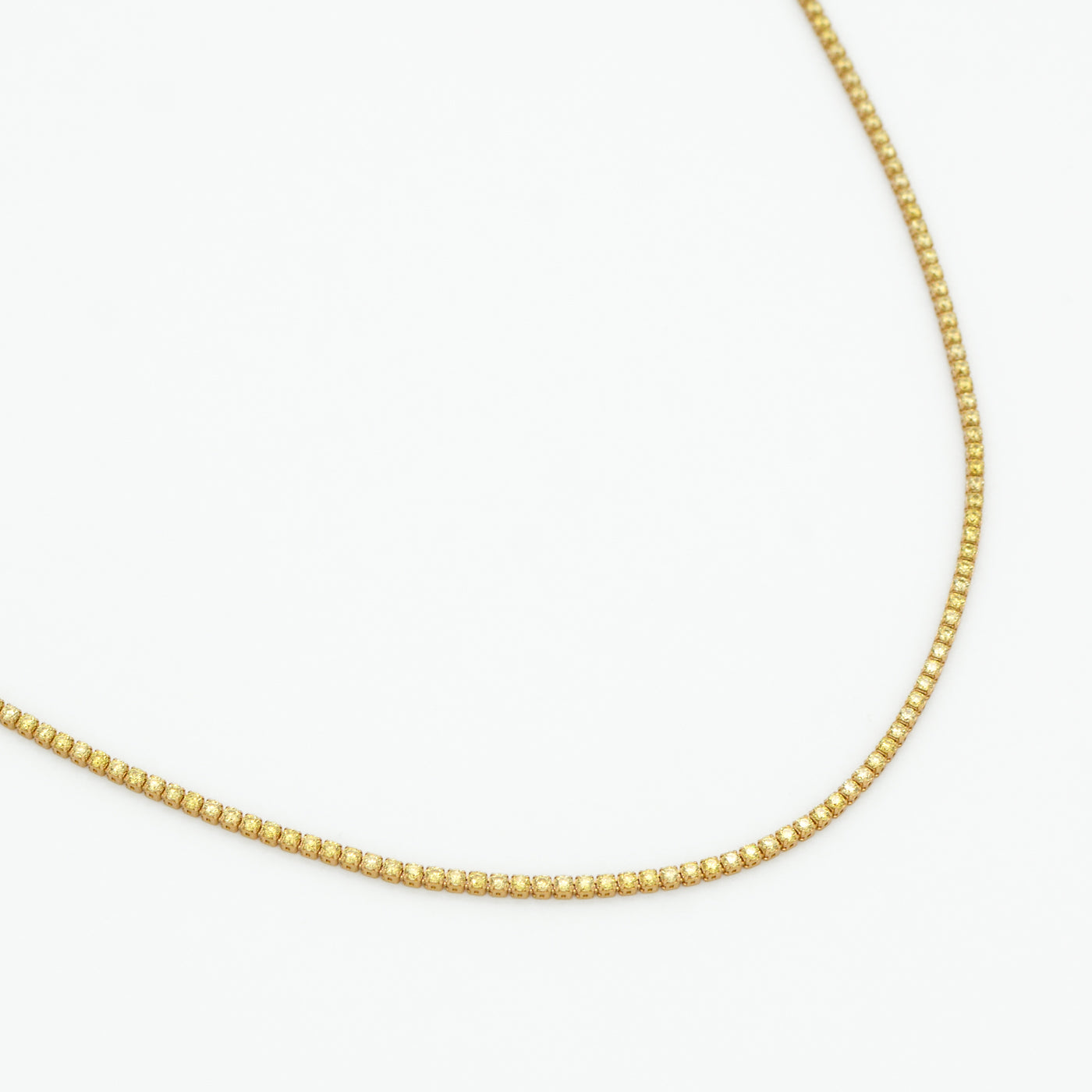 Dallas Micro Tennis Necklace in Citrine CZ