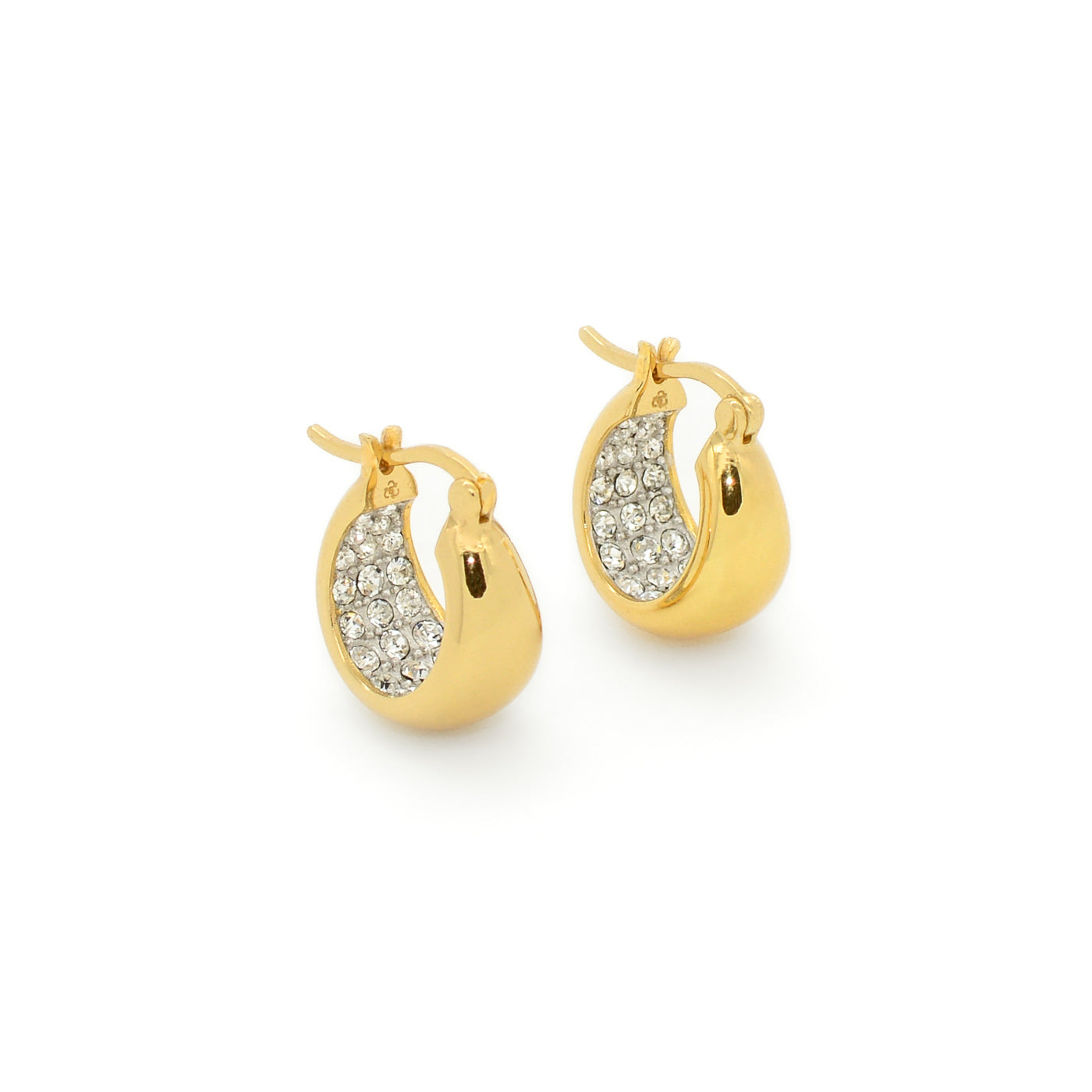 Gemini Two-Tone Pave Hoop