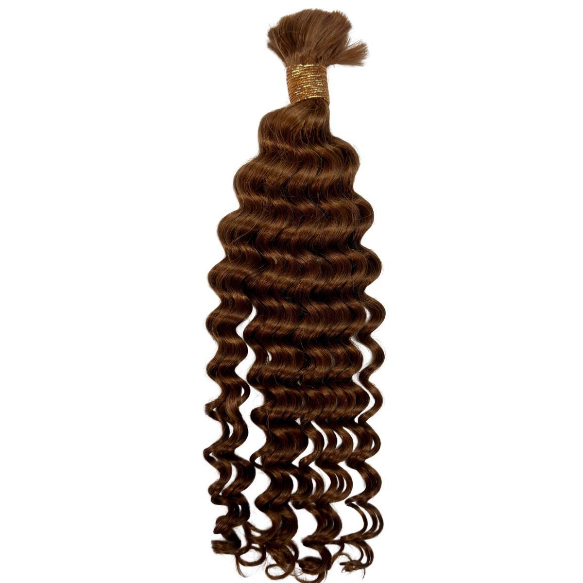 Auburn Deep Wave Bulk 100% Human Braiding Hair
