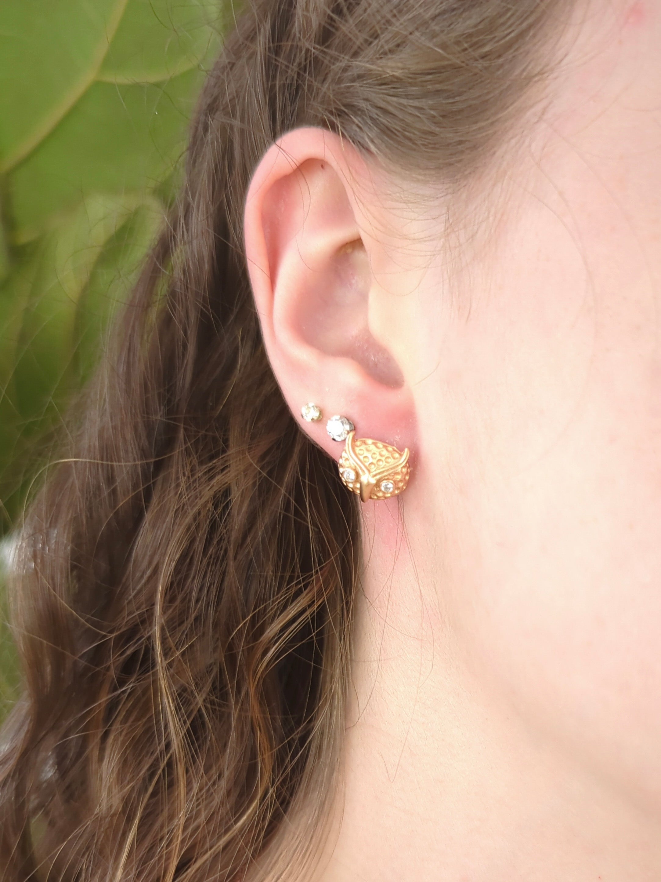 Azia Owl Stud Earrings