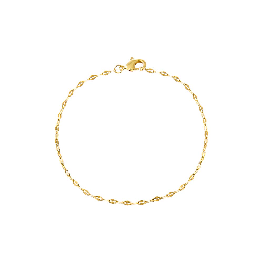 Gold / 6.75" Shiny Baby Mariner Chain Bracelet - Adina's Jewels
