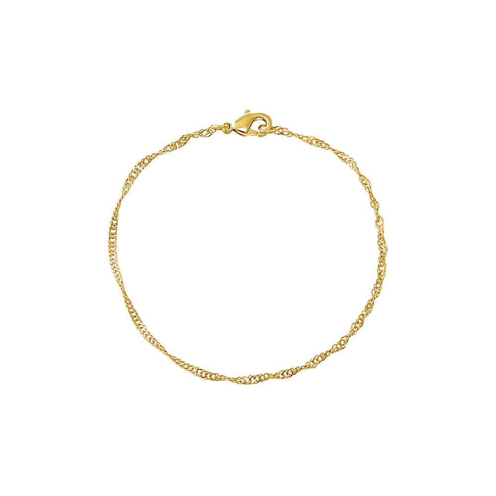 Gold / 6.75" Baby Twisted Rope Chain Bracelet - Adina's Jewels