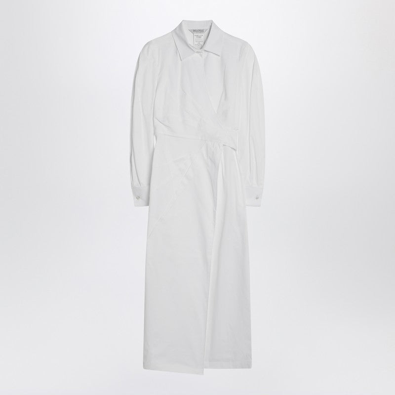 Max Mara White Shirt Dress In Cotton Twill Women