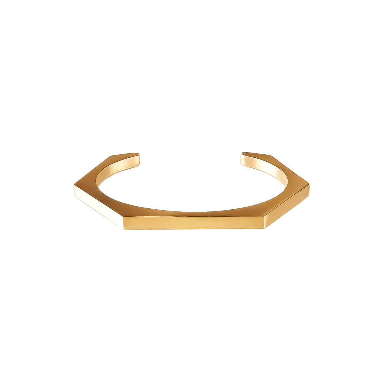 BG007G B.Tiff Gold Edge Hexagon Bangle Bracelet by B.Tiff New York