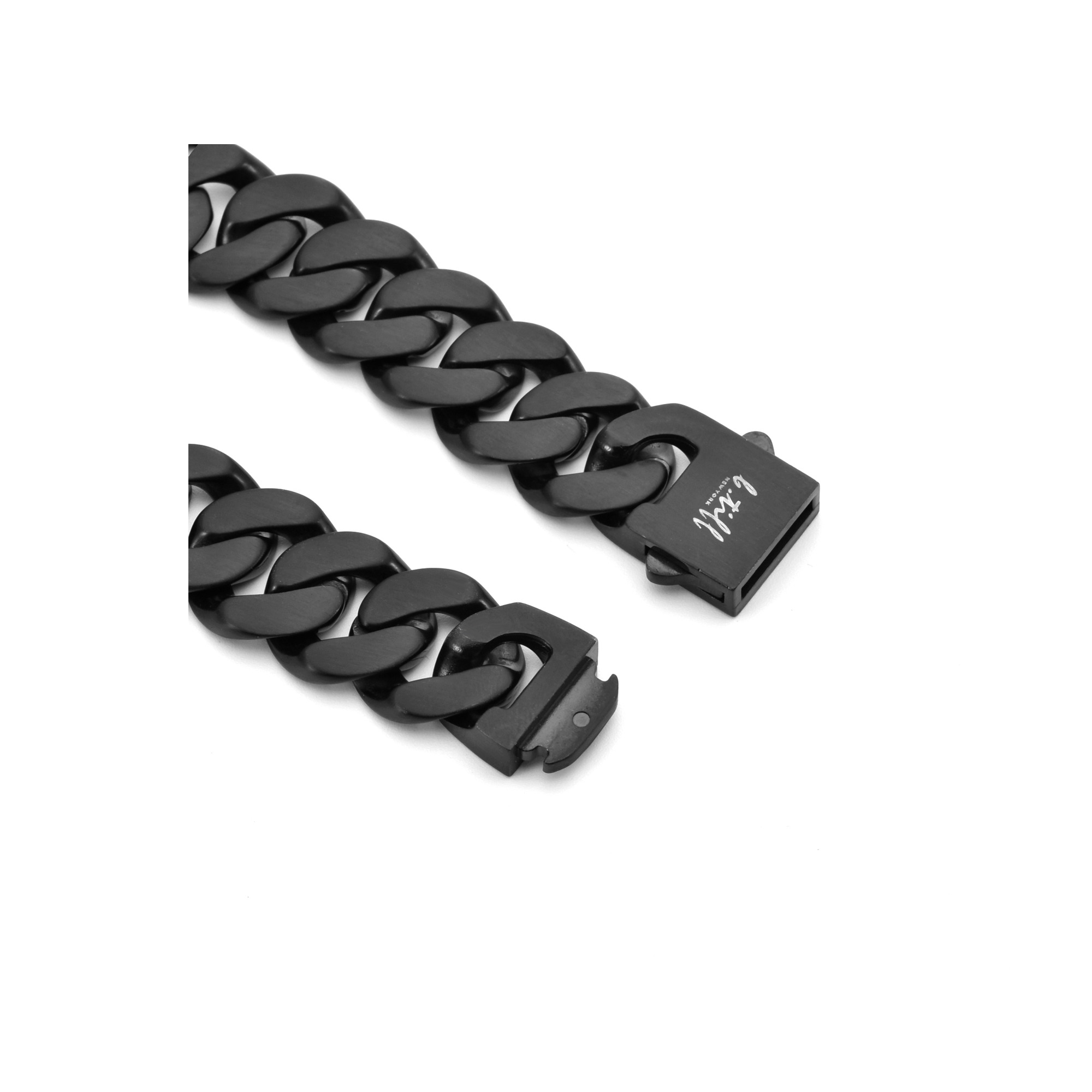 BG160B B.Tiff 16mm Black Flat Cuban Link Bracelet