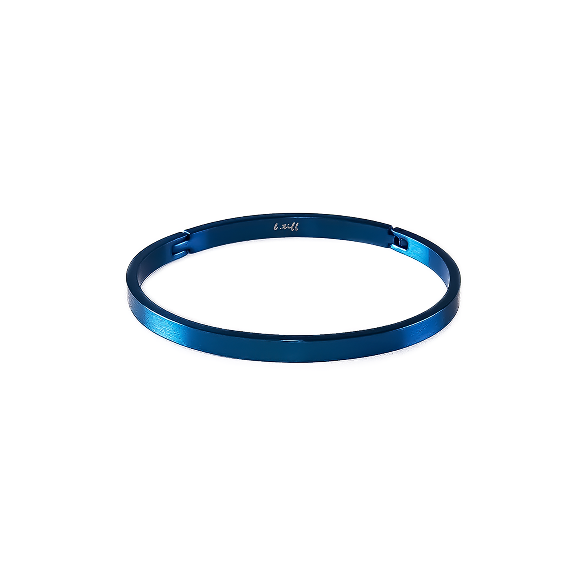 BG300BL B.Tiff Simplicity Narrow Blue Bangle Bracelet