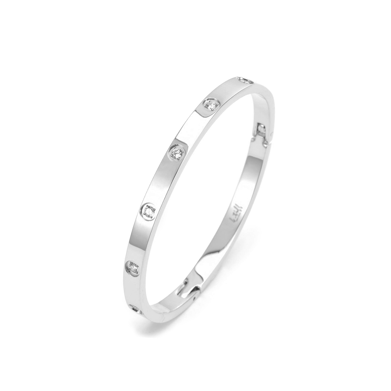 BG308WP B.Tiff High Polish 8-Stone Bangle Bracelet by B.Tiff New York
