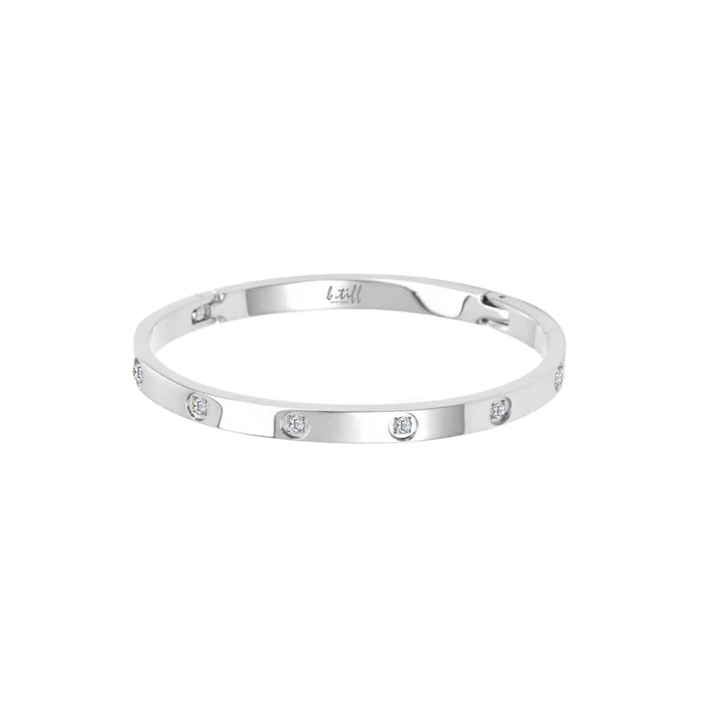 BG308WP B.Tiff High Polish 8-Stone Bangle Bracelet by B.Tiff New York
