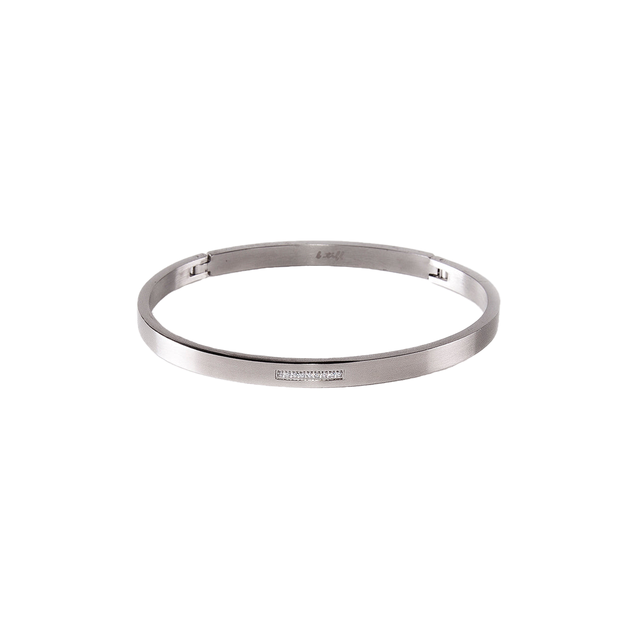 BG309W B.Tiff 9-Stone Pave Bangle Bracelet