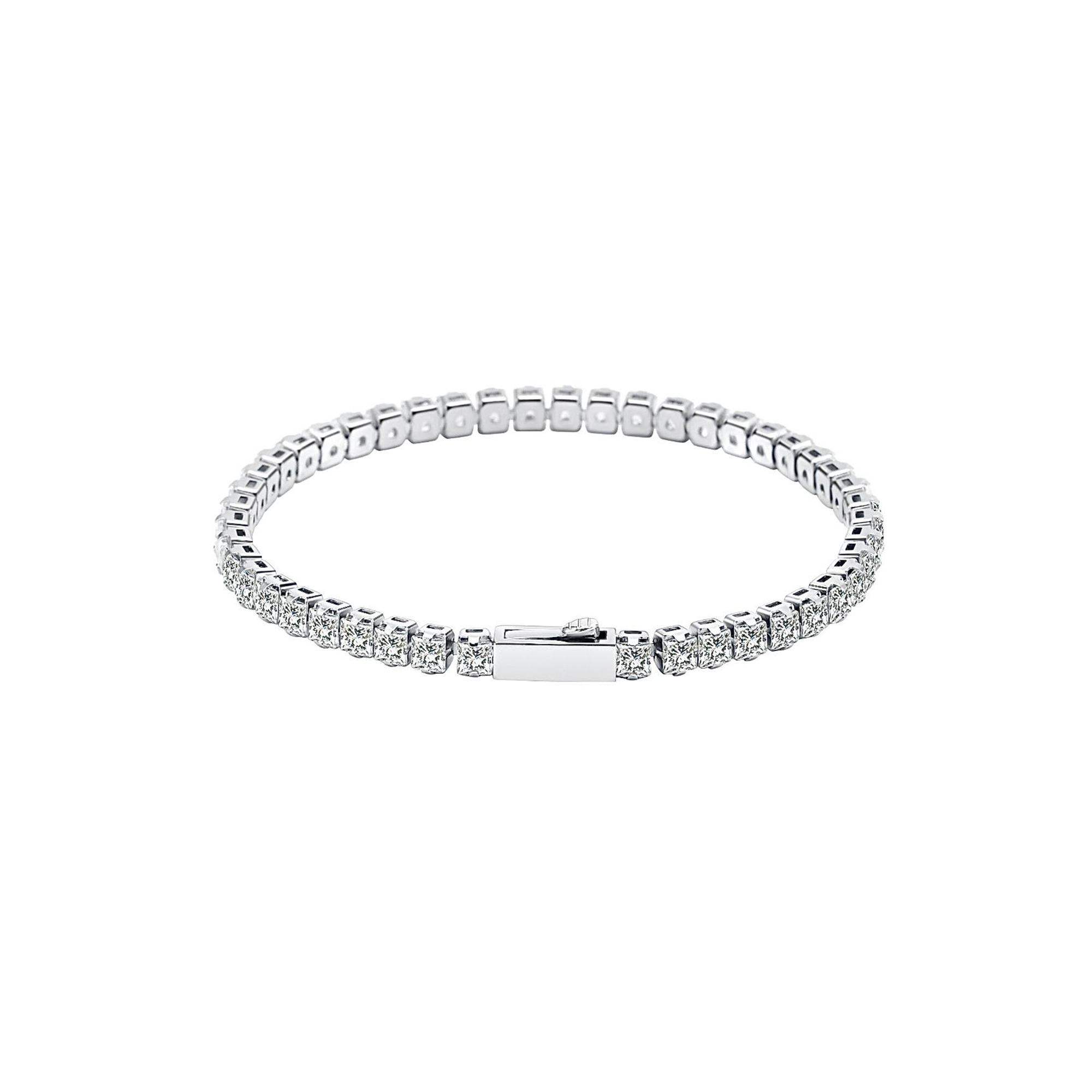 BG404W B.Tiff Princess Cut Tennis Bracelet
