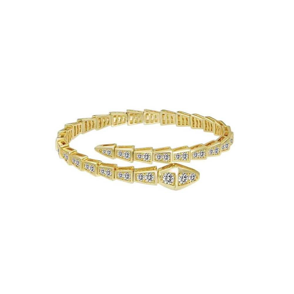 BG880G B.Tiff Gold Pavé Temptation Bangle Bracelet