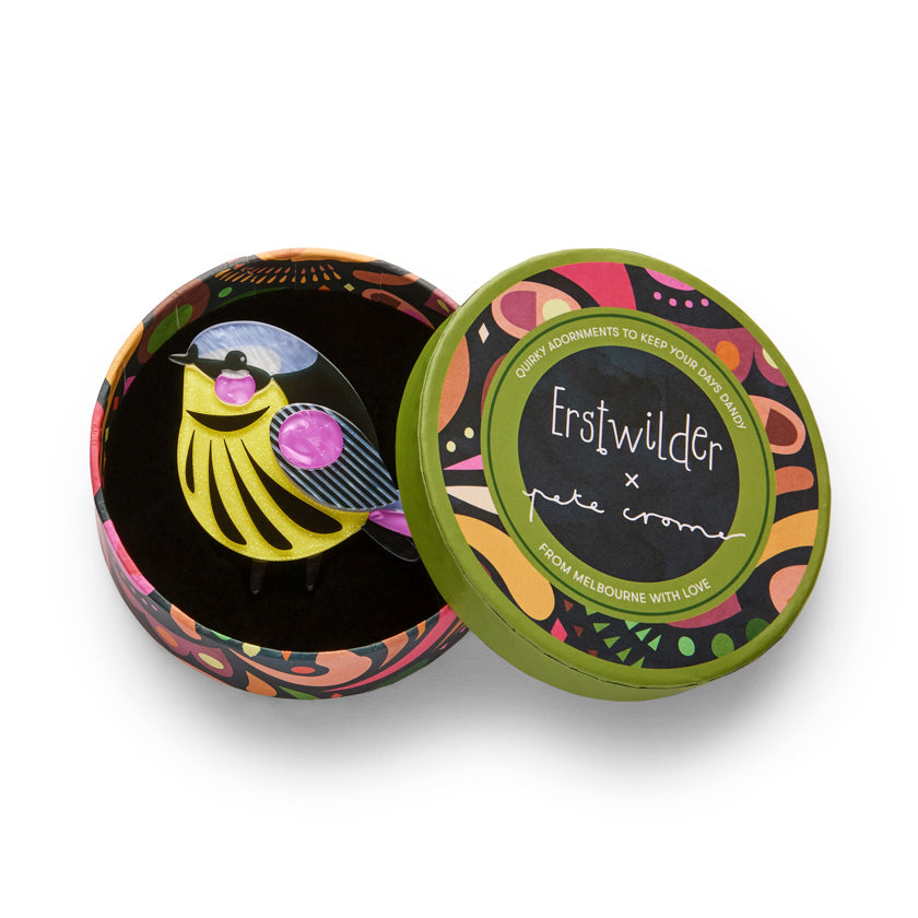 The Melodious Magnolia Warbler Brooch GIFT With PURCHASE by Erstwilder