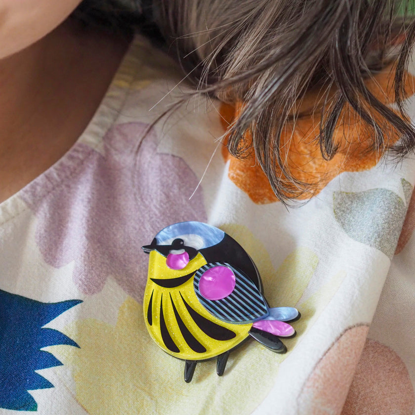 The Melodious Magnolia Warbler Brooch GIFT With PURCHASE by Erstwilder