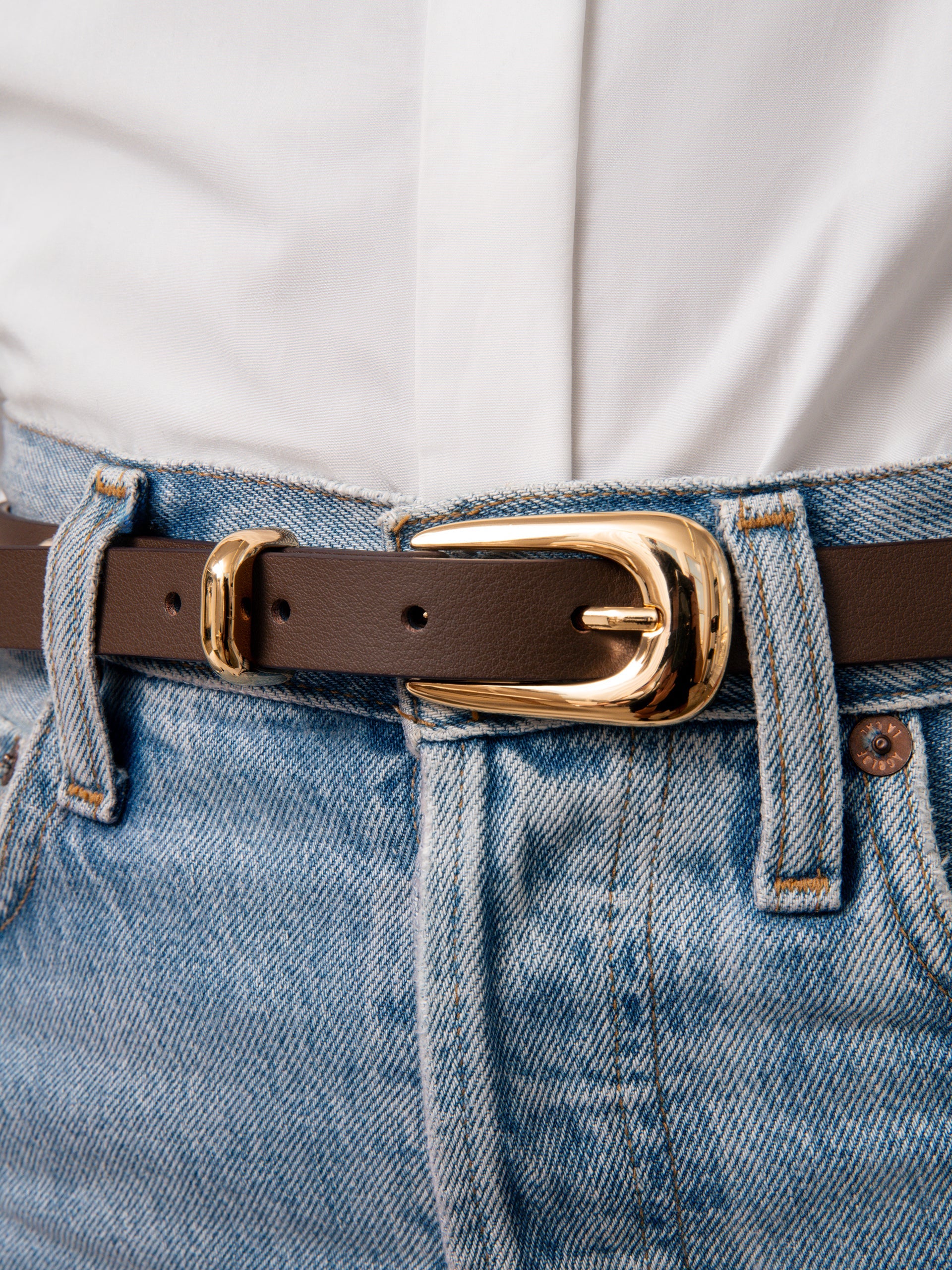 Teardrop Studded Belt in Coffee