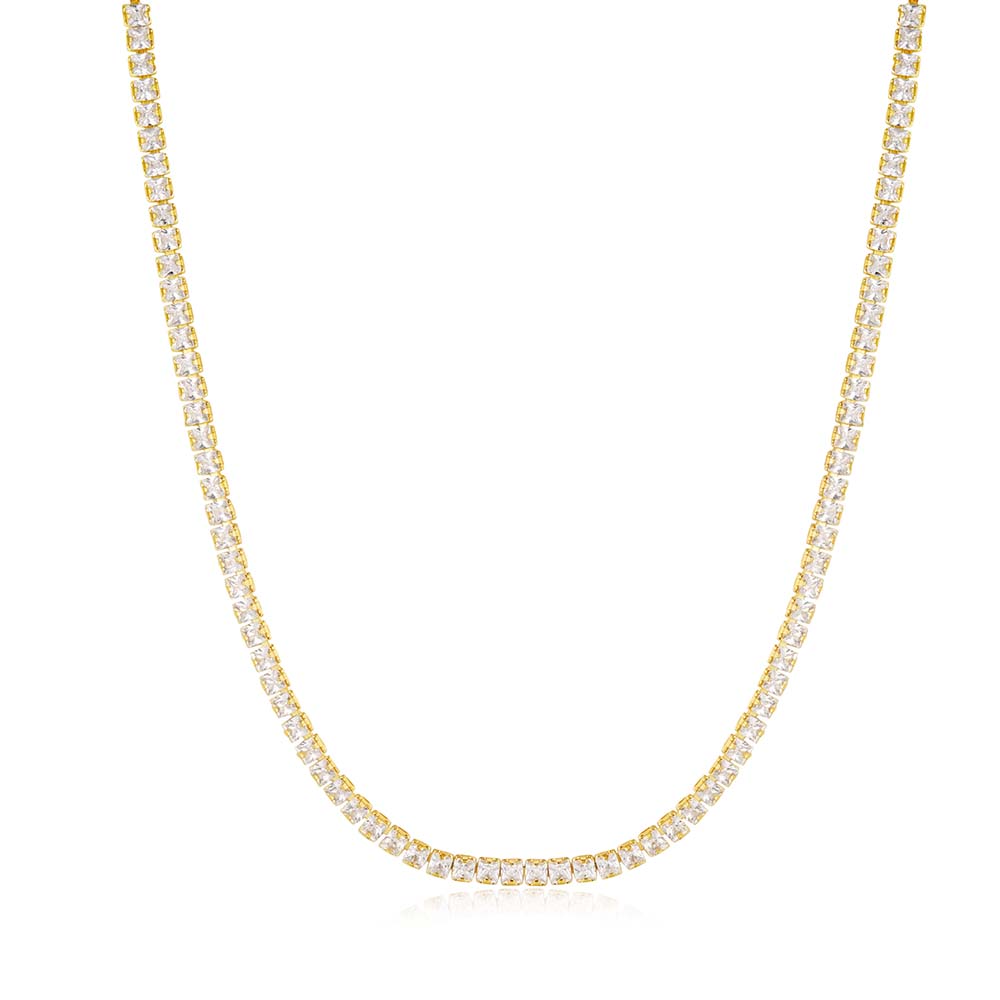 Gold CZ Princess Tennis Choker - Adina's Jewels
