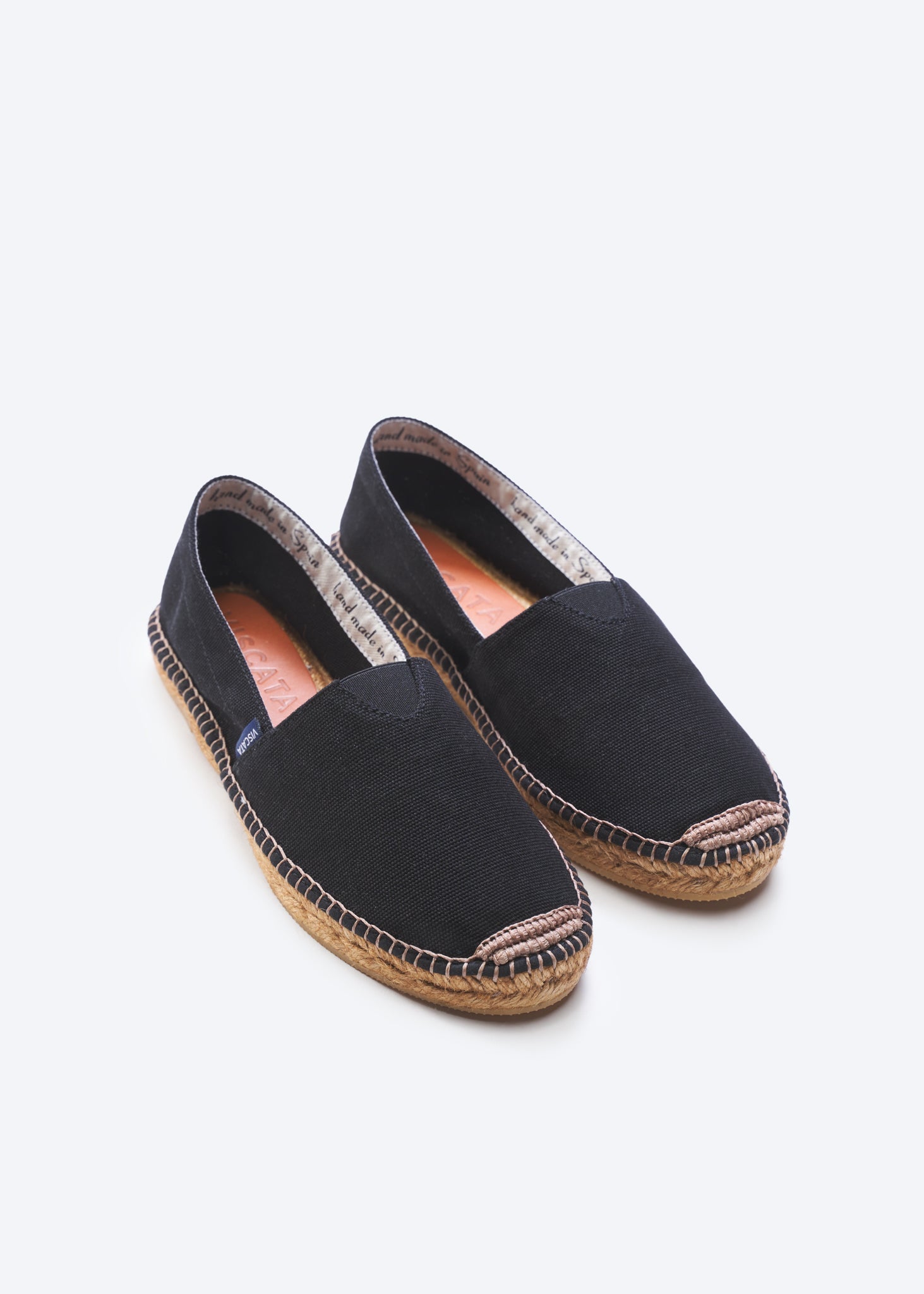 Barceloneta Black Canvas Slip On Viscata Women Espadrille Flats