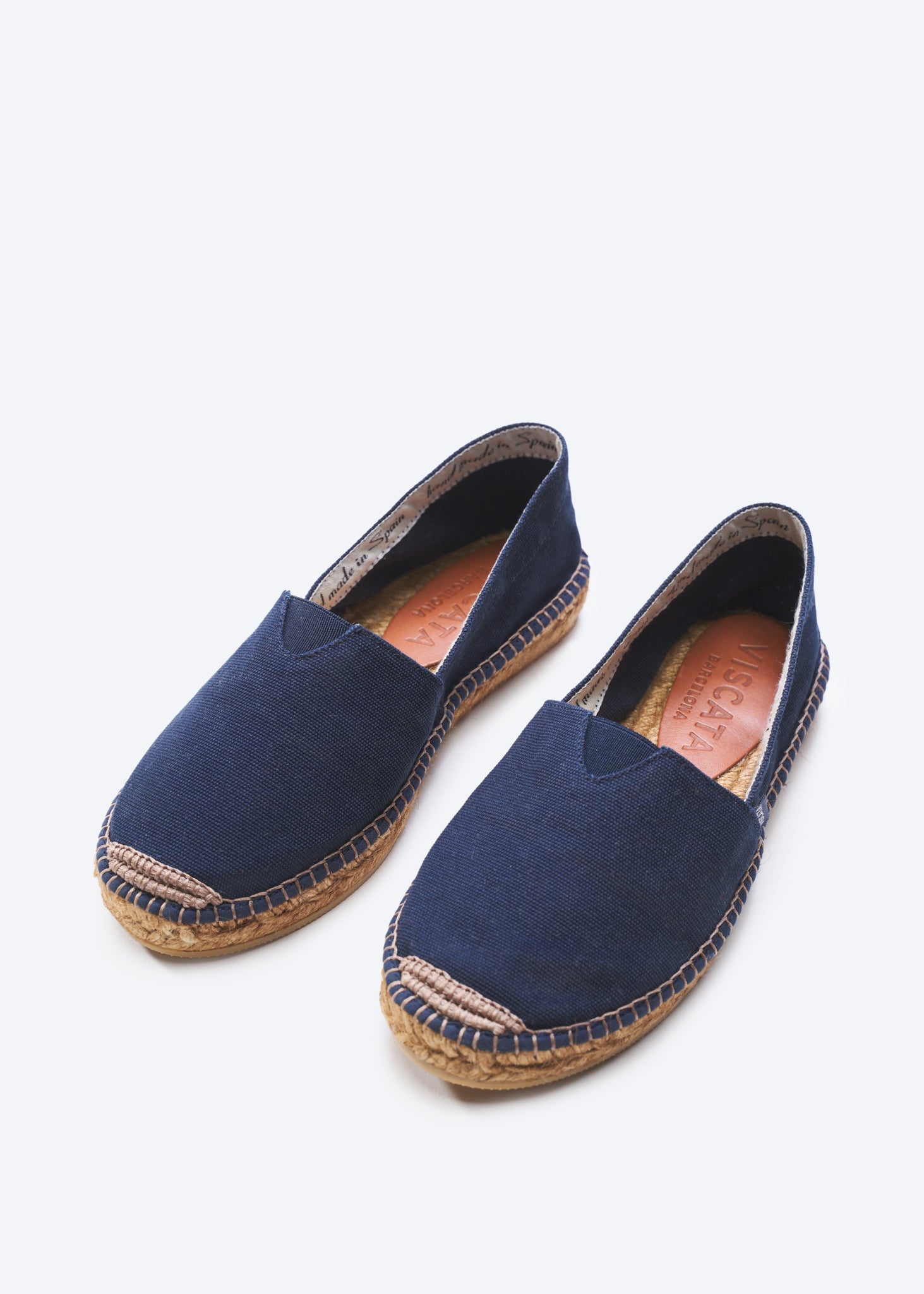 Barceloneta Navy Blue Canvas Slip On Viscata Women Espadrille Flats