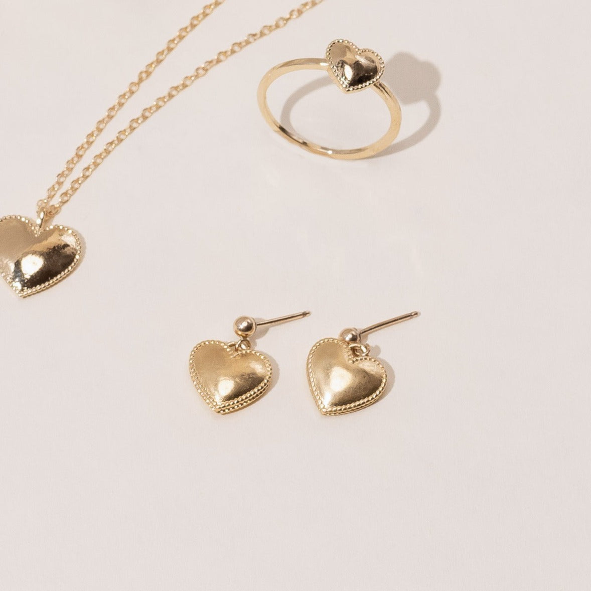 Beaded Heart Studs