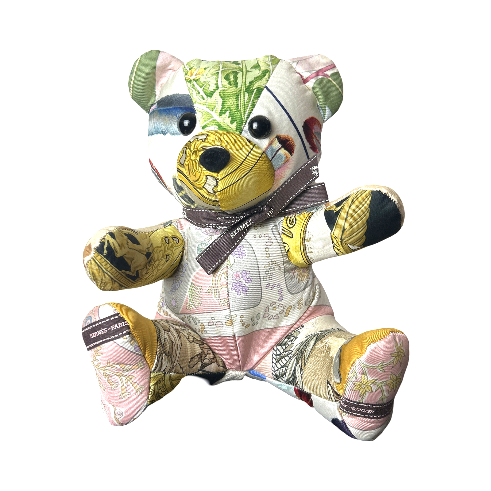 Vintage Silk Scarf Patchwork Teddy Bear