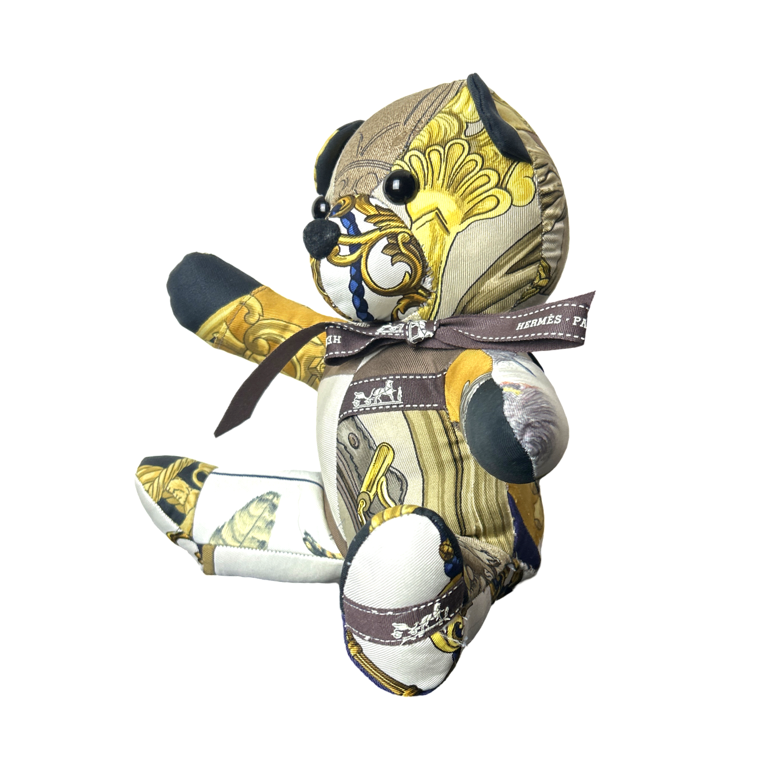 Vintage Silk Scarf Patchwork Teddy Bear