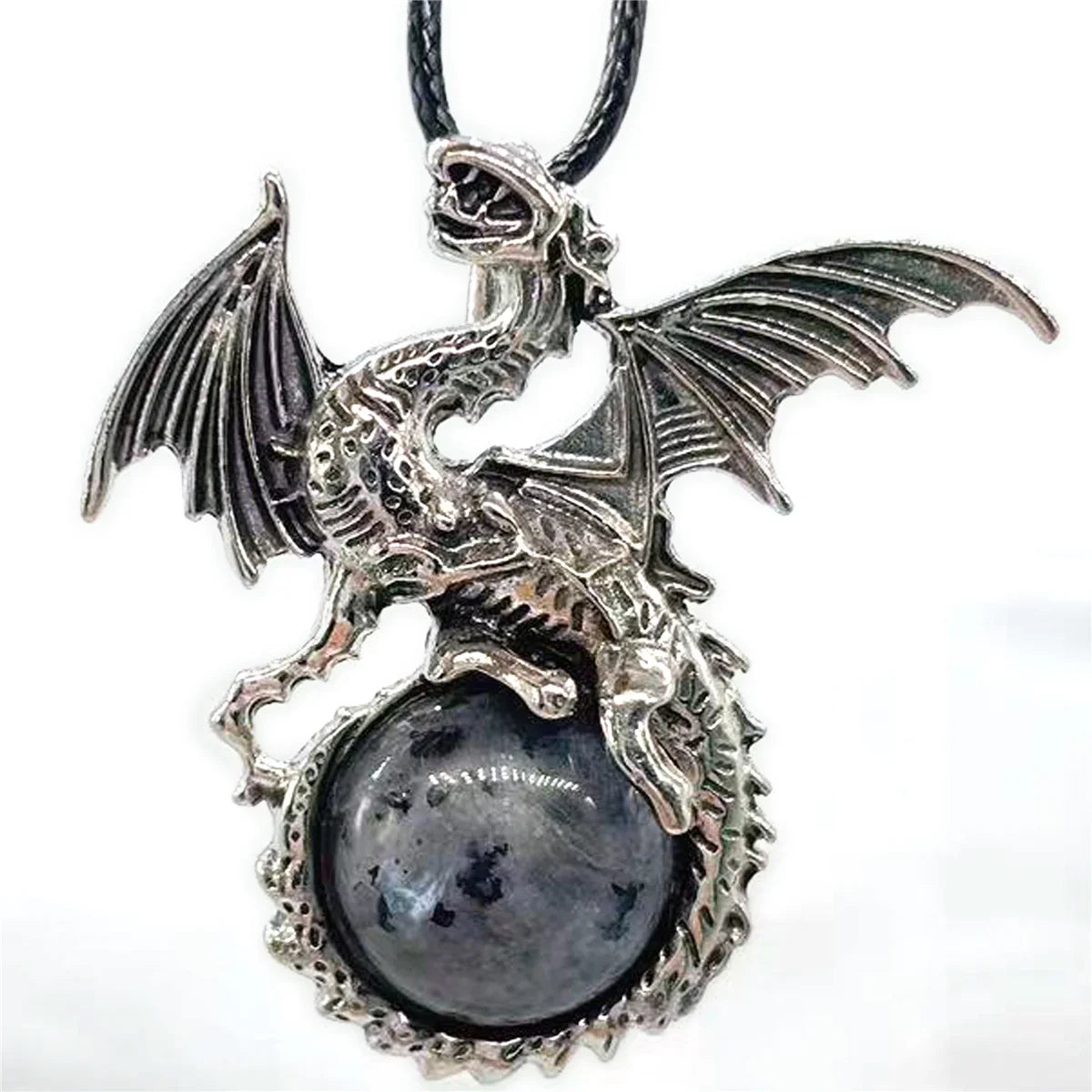 Crystal Circle Dragon Necklaces