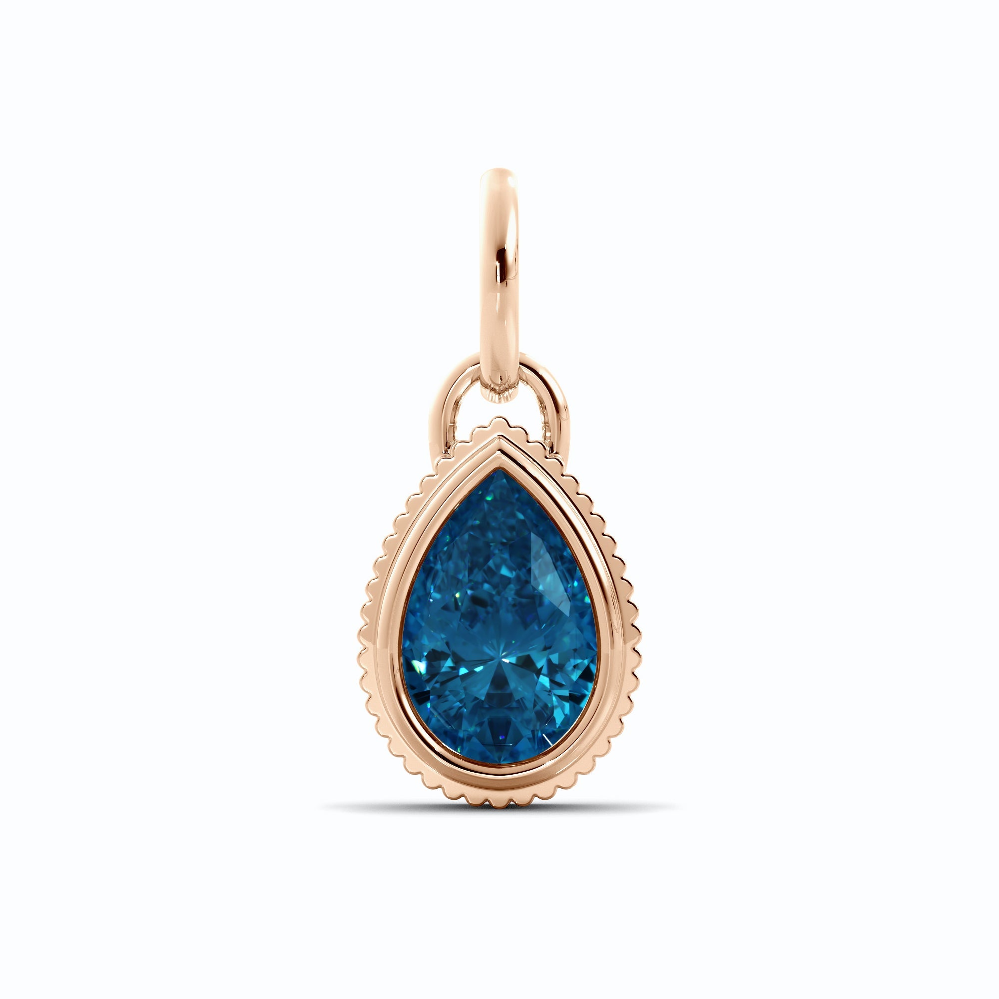 Blue Pear Diamond Charm